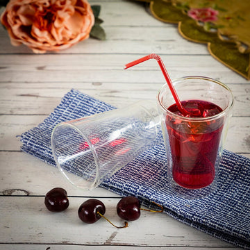 Borosilicate Double Wall Tropical Glass, Insulated Mug for Hot Cold Mug Tea Coffee, Drinking Glasses,Water Glasses, juice, Microwave & dishwasher safe, Light weight double wall glass, Perfect gift Set for Men,Women, Friend  - 300 ml - Pack of 2